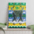 Gabon Christmas Canvas Wall Art with Black Panthers Carrying Tree and Green Yellow Snowflake Pattern - Wonder Print Shop