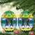 Gabon Christmas Ceramic Ornament with Black Panthers Carrying Tree and Green Yellow Snowflake Pattern - Wonder Print Shop