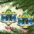 Gabon Christmas Ceramic Ornament with Black Panthers Carrying Tree and Green Yellow Snowflake Pattern - Wonder Print Shop