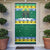 Gabon Christmas Door Cover with Black Panthers Carrying Tree and Green Yellow Snowflake Pattern - Wonder Print Shop