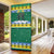 Gabon Christmas Door Cover with Black Panthers Carrying Tree and Green Yellow Snowflake Pattern - Wonder Print Shop
