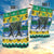Gabon Christmas Garden Flag with Black Panthers Carrying Tree and Green Yellow Snowflake Pattern - Wonder Print Shop