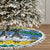 Gabon Christmas Tree Skirt with Black Panthers Carrying Tree and Green Yellow Snowflake Pattern - Wonder Print Shop