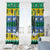 Gabon Christmas Window Curtain with Black Panthers Carrying Tree and Green Yellow Snowflake Pattern - Wonder Print Shop