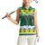 Gabon Christmas Women Sleeveless Polo Shirt with Black Panthers Carrying Tree and Green Yellow Snowflake Pattern - Wonder Print Shop