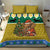 Gabon Christmas Bedding Set with Pixel Art Elephant Santa Christmas Tree and Flag Colors Pattern - Wonder Print Shop