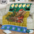 Gabon Christmas Blanket with Pixel Art Elephant Santa Christmas Tree and Flag Colors Pattern - Wonder Print Shop