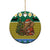 Gabon Christmas Ceramic Ornament with Pixel Art Elephant Santa Christmas Tree and Flag Colors Pattern - Wonder Print Shop