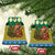Gabon Christmas Ceramic Ornament with Pixel Art Elephant Santa Christmas Tree and Flag Colors Pattern - Wonder Print Shop