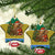 Gabon Christmas Ceramic Ornament with Pixel Art Elephant Santa Christmas Tree and Flag Colors Pattern - Wonder Print Shop
