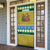 Gabon Christmas Door Cover with Pixel Art Elephant Santa Christmas Tree and Flag Colors Pattern - Wonder Print Shop