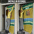 Gabon Christmas Door Cover with Pixel Art Elephant Santa Christmas Tree and Flag Colors Pattern - Wonder Print Shop