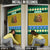 Gabon Christmas Door Cover with Pixel Art Elephant Santa Christmas Tree and Flag Colors Pattern - Wonder Print Shop