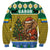 Gabon Christmas Sweatshirt with Pixel Art Elephant Santa Christmas Tree and Flag Colors Pattern - Wonder Print Shop