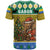 Gabon Christmas T Shirt with Pixel Art Elephant Santa Christmas Tree and Flag Colors Pattern - Wonder Print Shop