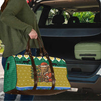 Gabon Christmas Travel Bag with Pixel Art Elephant Santa Christmas Tree and Flag Colors Pattern - Wonder Print Shop