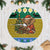Gabon Christmas Tree Skirt with Pixel Art Elephant Santa Christmas Tree and Flag Colors Pattern - Wonder Print Shop