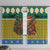 Gabon Christmas Window Curtain with Pixel Art Elephant Santa Christmas Tree and Flag Colors Pattern - Wonder Print Shop