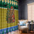 Gabon Christmas Window Curtain with Pixel Art Elephant Santa Christmas Tree and Flag Colors Pattern - Wonder Print Shop