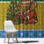 Gabon Christmas Window Curtain with Pixel Art Elephant Santa Christmas Tree and Flag Colors Pattern - Wonder Print Shop