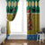 Gabon Christmas Window Curtain with Pixel Art Elephant Santa Christmas Tree and Flag Colors Pattern - Wonder Print Shop