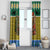 Gabon Christmas Window Curtain with Pixel Art Elephant Santa Christmas Tree and Flag Colors Pattern - Wonder Print Shop