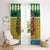 Gabon Christmas Window Curtain with Pixel Art Elephant Santa Christmas Tree and Flag Colors Pattern - Wonder Print Shop
