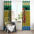 Gabon Christmas Window Curtain with Pixel Art Elephant Santa Christmas Tree and Flag Colors Pattern - Wonder Print Shop