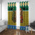 Gabon Christmas Window Curtain with Pixel Art Elephant Santa Christmas Tree and Flag Colors Pattern - Wonder Print Shop