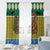 Gabon Christmas Window Curtain with Pixel Art Elephant Santa Christmas Tree and Flag Colors Pattern - Wonder Print Shop