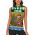 Gabon Christmas Women Sleeveless Polo Shirt with Pixel Art Elephant Santa Christmas Tree and Flag Colors Pattern - Wonder Print Shop