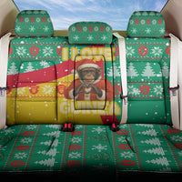 Guinea Christmas Back Car Seat Cover with Santa Chimpanzee Heart Hands and Green Red Snowflake Pattern - Wonder Print Shop