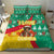 Guinea Christmas Bedding Set with Santa Chimpanzee Heart Hands and Green Red Snowflake Pattern - Wonder Print Shop