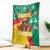 Guinea Christmas Blanket with Santa Chimpanzee Heart Hands and Green Red Snowflake Pattern - Wonder Print Shop
