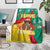 Guinea Christmas Blanket with Santa Chimpanzee Heart Hands and Green Red Snowflake Pattern - Wonder Print Shop