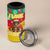 Guinea Christmas 4 in 1 Can Cooler Tumbler with Santa Chimpanzee Heart Hands and Green Red Snowflake Pattern - Wonder Print Shop