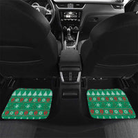 Guinea Christmas Car Mats with Santa Chimpanzee Heart Hands and Green Red Snowflake Pattern - Wonder Print Shop