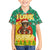Guinea Christmas Kid Hawaiian Shirt with Santa Chimpanzee Heart Hands and Green Red Snowflake Pattern - Wonder Print Shop