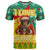 Guinea Christmas T Shirt with Santa Chimpanzee Heart Hands and Green Red Snowflake Pattern - Wonder Print Shop