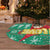 Guinea Christmas Tree Skirt with Santa Chimpanzee Heart Hands and Green Red Snowflake Pattern - Wonder Print Shop