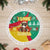 Guinea Christmas Tree Skirt with Santa Chimpanzee Heart Hands and Green Red Snowflake Pattern - Wonder Print Shop