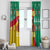 Guinea Christmas Window Curtain with Santa Chimpanzee Heart Hands and Green Red Snowflake Pattern - Wonder Print Shop