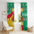 Guinea Christmas Window Curtain with Santa Chimpanzee Heart Hands and Green Red Snowflake Pattern - Wonder Print Shop