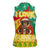 Guinea Christmas Women Sleeveless Polo Shirt with Santa Chimpanzee Heart Hands and Green Red Snowflake Pattern - Wonder Print Shop