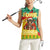 Guinea Christmas Women Sleeveless Polo Shirt with Santa Chimpanzee Heart Hands and Green Red Snowflake Pattern - Wonder Print Shop