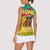 Guinea Christmas Women Sleeveless Polo Shirt with Santa Chimpanzee Heart Hands and Green Red Snowflake Pattern - Wonder Print Shop