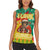 Guinea Christmas Women Sleeveless Polo Shirt with Santa Chimpanzee Heart Hands and Green Red Snowflake Pattern - Wonder Print Shop