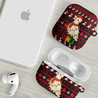 Guinea Christmas AirPods Case with Festive Dove String Lights and Red Black Holiday Pattern - Wonder Print Shop