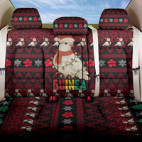 Guinea Christmas Back Car Seat Cover with Festive Dove String Lights and Red Black Holiday Pattern - Wonder Print Shop