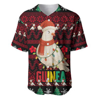 Guinea Christmas Baseball Jersey with Festive Dove String Lights and Red Black Holiday Pattern - Wonder Print Shop